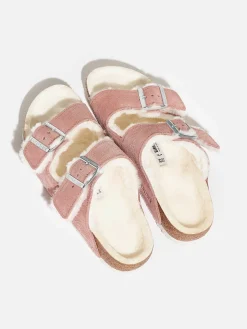 Birkenstock | Arizona Shearling Suede Slippers For Women