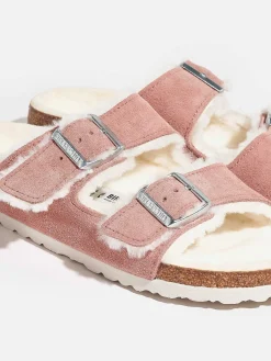 Birkenstock | Arizona Shearling Suede Slippers For Women